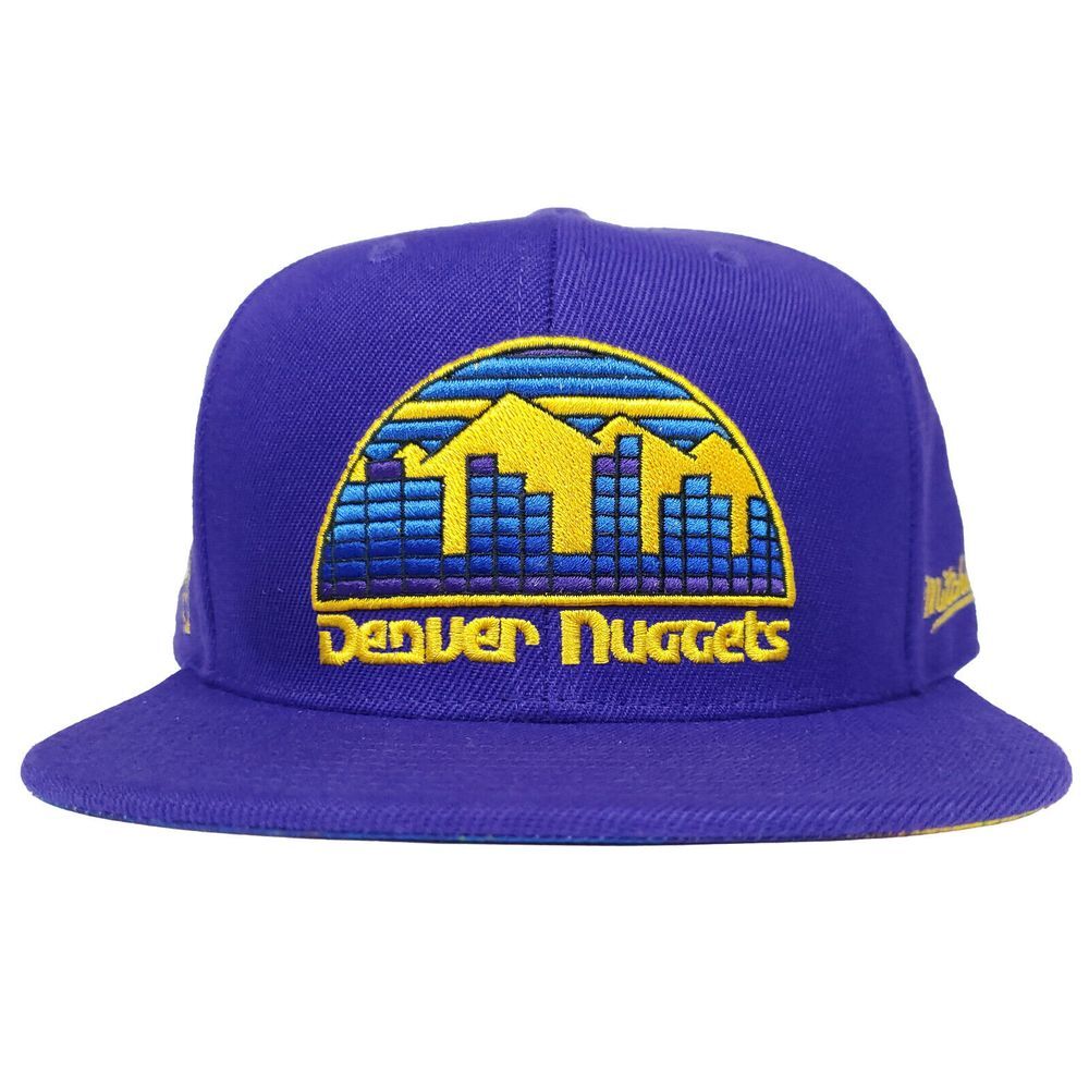 Denver Nuggets Mitchell & Ness NBA Fitted 7 1/8‎ Flatbill Hat Cap 3D Logo New